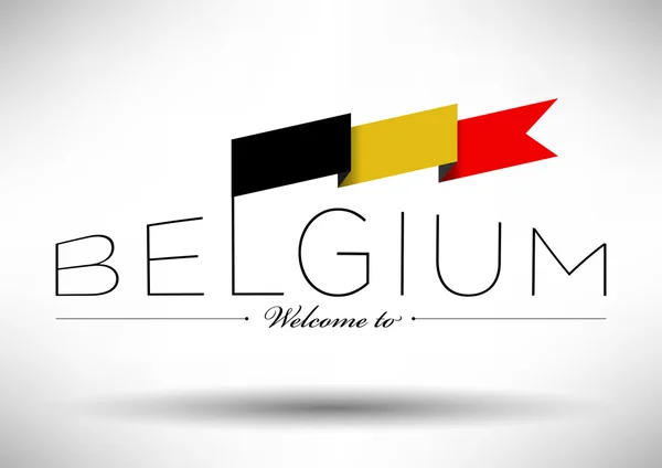 Bandera belga con diseño tipográfico — Vector de stock