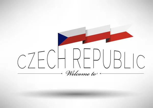 Czech Flag with Typography Design — Stock Vector