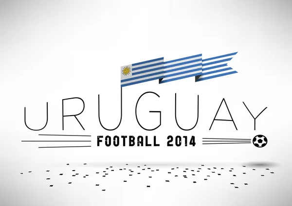 ウルグアイ サッカー デザインのフラグ — ストックベクタ