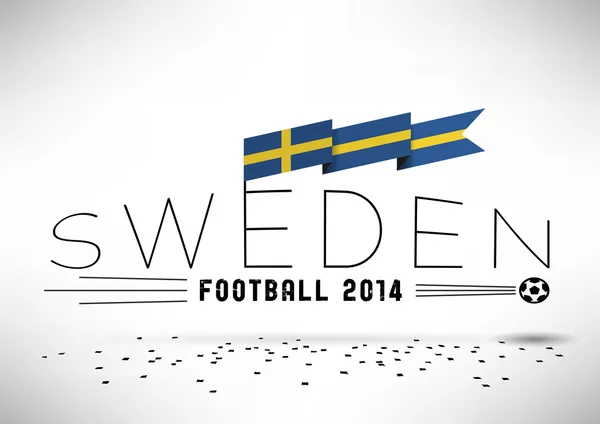 Sweden Football Design with Flag — Stock Vector