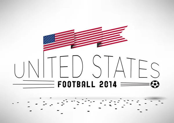 Vereinigte Staaten Fußball mit Fahne — Stockvektor