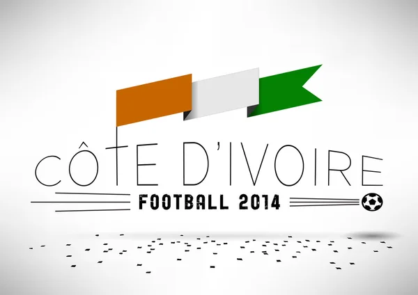 Cote d'ivoire voetbal ontwerp met vlag — Stockvector