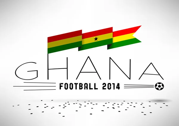 Ghana Calcio Design con Bandiera — Vettoriale Stock