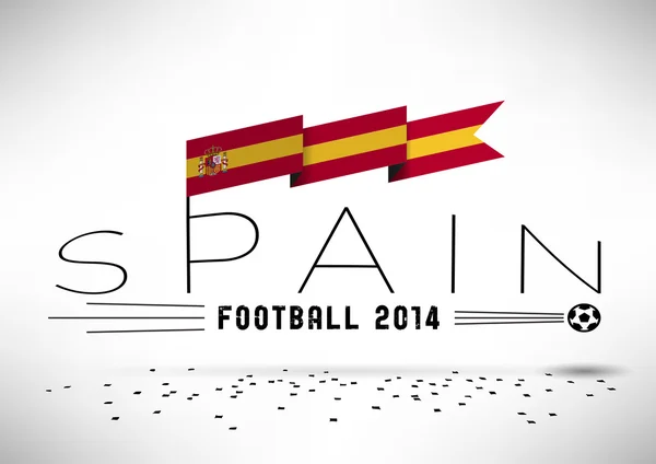 España Diseño de fútbol con bandera — Vector de stock