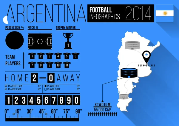 Argentiniens Fußball-Infografik — Stockvektor