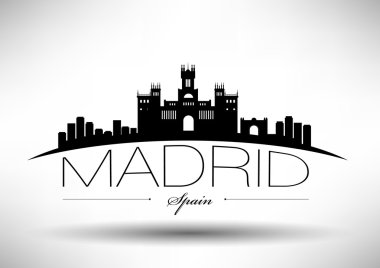 Madrid şehir tipografi tasarım