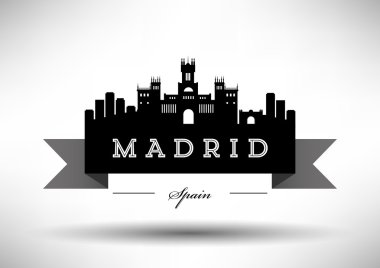 Madrid şehir tipografi tasarım