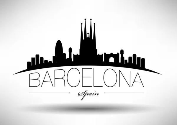 Ville de Barcelone Typographie Design — Image vectorielle