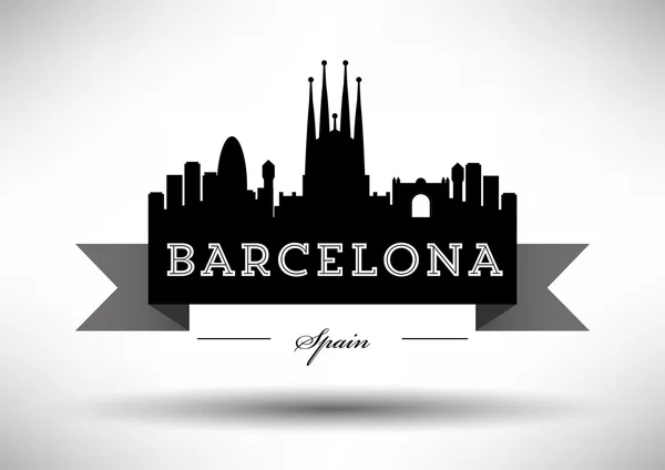 Barcelona Cidade Tipografia Design — Vetor de Stock