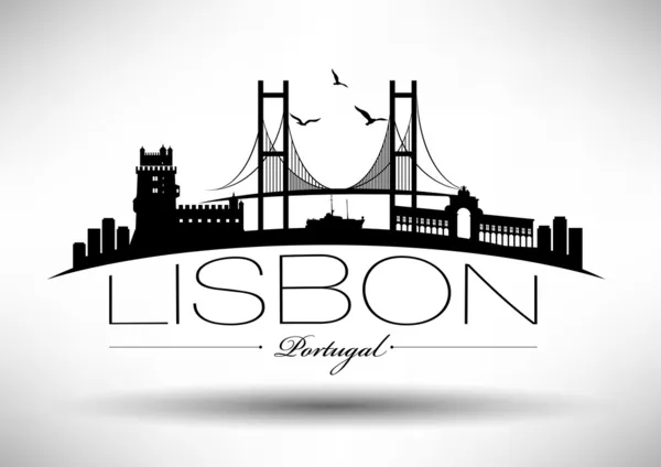 Lisbon City Typography Design — Stock Vector