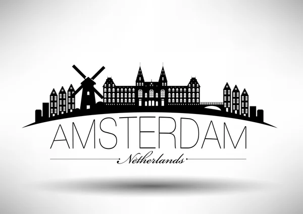 Amsterdam City Typography Design — Stock Vector