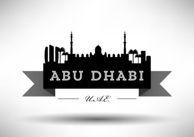 Abu Dabi skyline tasarımı tipografi ile