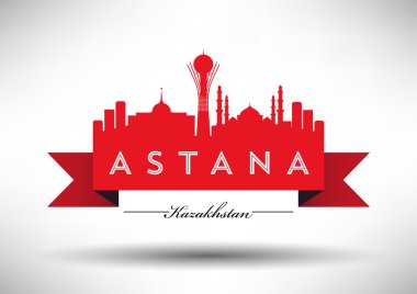 Astana skyline tasarımı tipografi ile