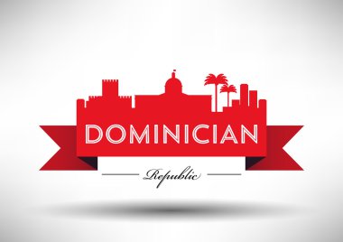 Dominician Republic Skyline with Typography Design clipart