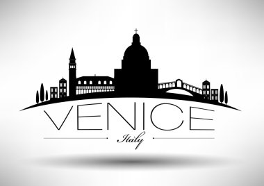 tipografi tasarımı ile Venedik manzarası