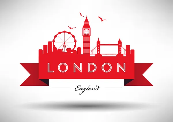 Londra şehir manzarası ile Tipografik Tasarım