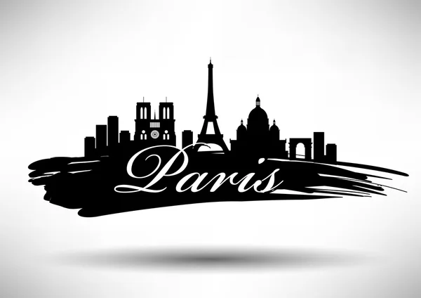 Typography Design with Paris Landmarks — Stock Vector