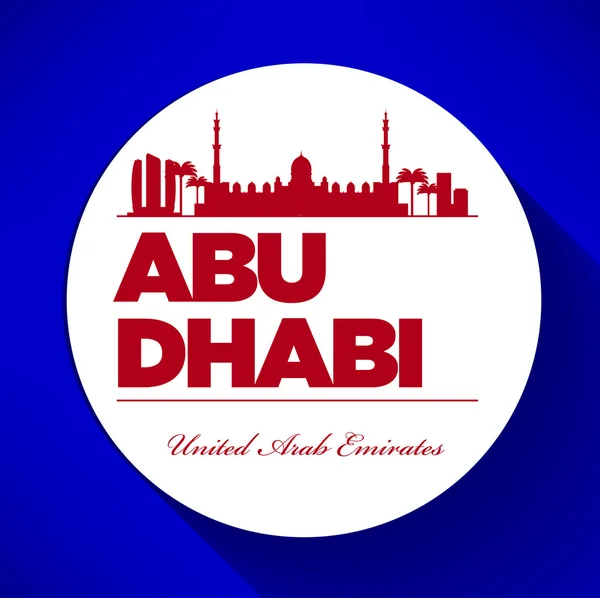 Abu Dhabi Skyline Diseño con tipografía — Vector de stock