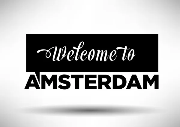 Bienvenido a Amsterdam Typography Design — Vector de stock