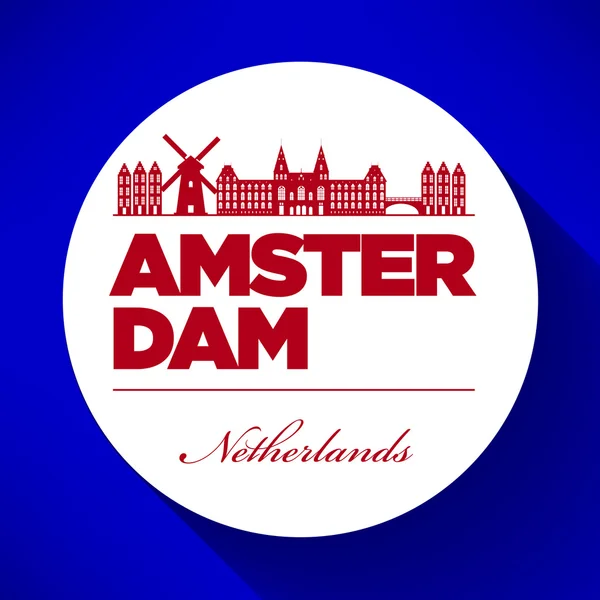 Amsterdam Panorama s designem typografie — Stockový vektor