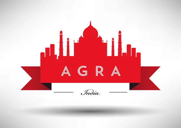 Agra Skyline con diseño tipográfico — Archivo Imágenes Vectoriales