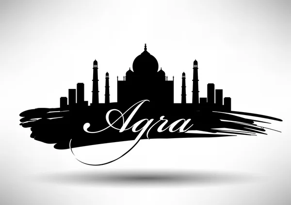 Agra Skyline with Typography Design — Stock Vector