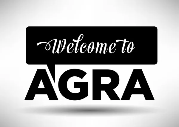 Welcome to Agra with Typography Design — Stock Vector