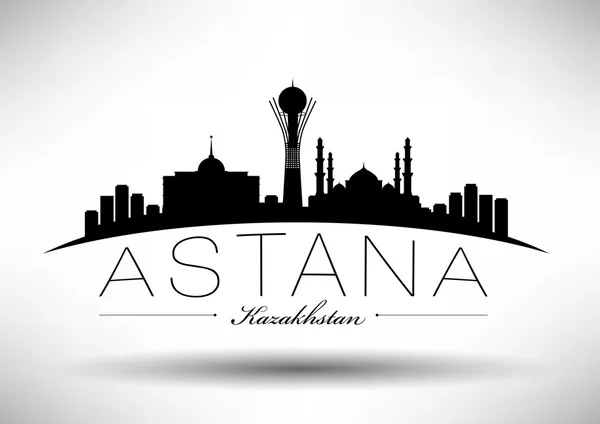 Astana Skyline with Typography Design — Stock Vector