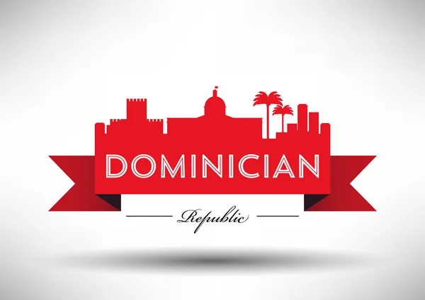 Dominician Republic Skyline con diseño tipográfico — Vector de stock