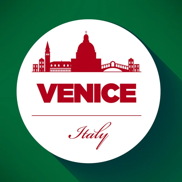 Venice Skyline with Typography Design — Stock Vector