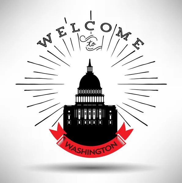 Welcome to Washington D.C — Stock Vector