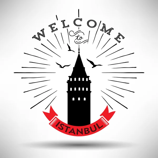 Bienvenido a Istanbul Vintage Design — Vector de stock