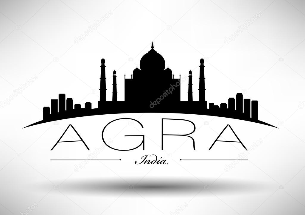 Agra Skyline with Typography Design