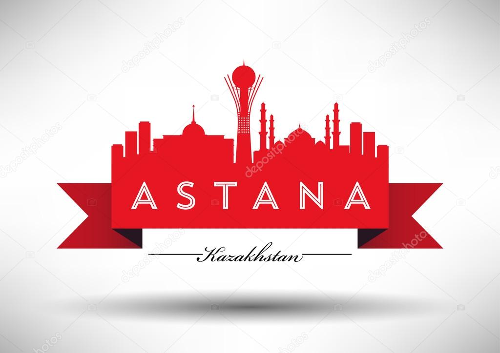 Astana Skyline with Typography Design