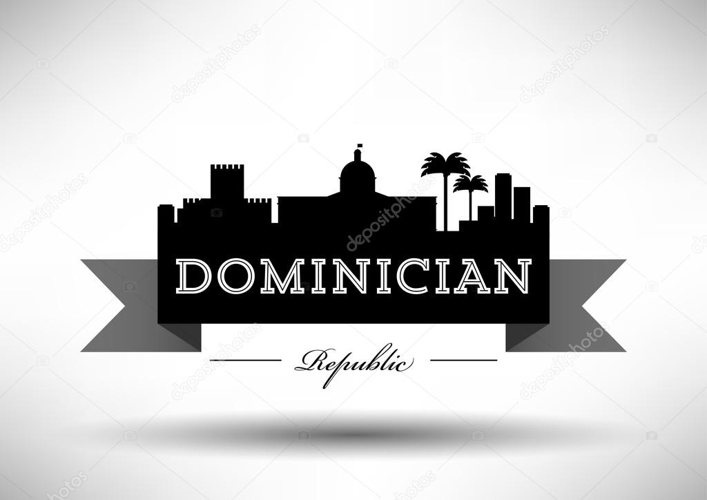 Dominician Republic Skyline with Typography Design