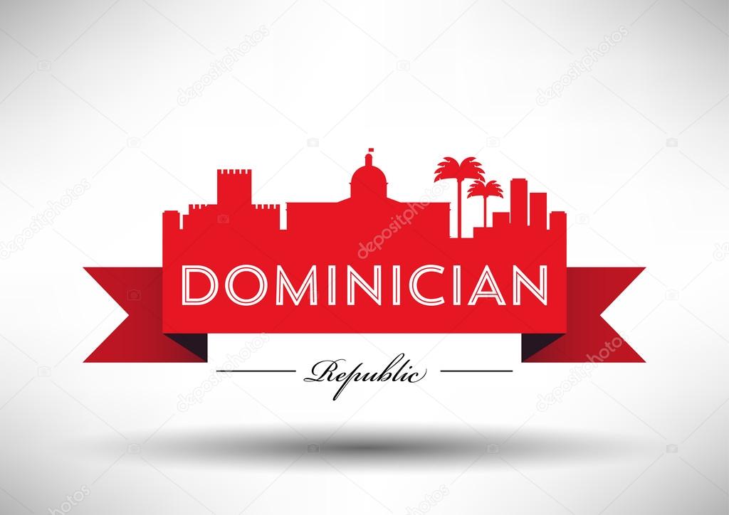 Dominician Republic Skyline with Typography Design