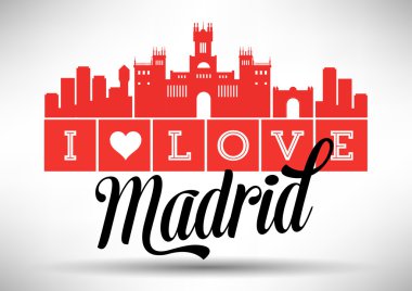 Madrid şehir tipografi tasarım