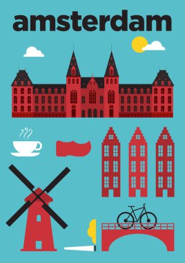 Amsterdam kent simgelerini poster