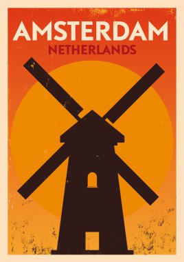 tipografik amsterdam şehir poster
