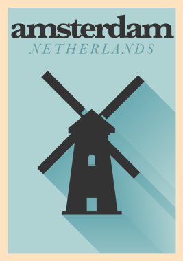tipografik amsterdam şehir poster