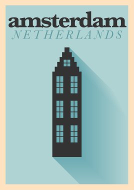 tipografik amsterdam şehir poster