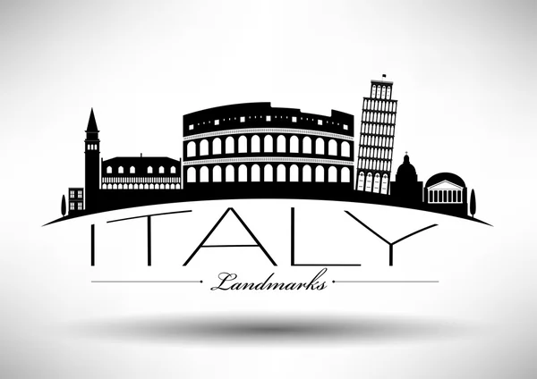 Italian Landmark with Typographic Design — Stock Vector