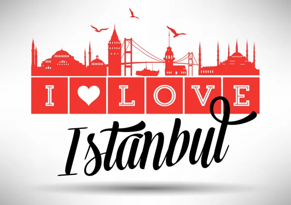 Istanbul Typography Design with Tulip — Stock Vector