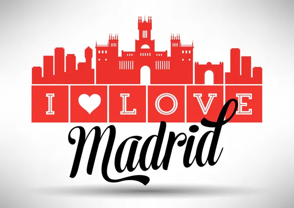 Madrid Ciudad Diseño Tipográfico — Vector de stock