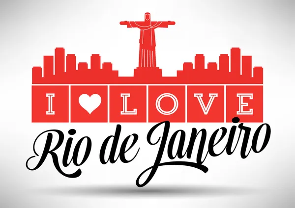 Rio De Janeiro City Skyline Design — Stock vektor