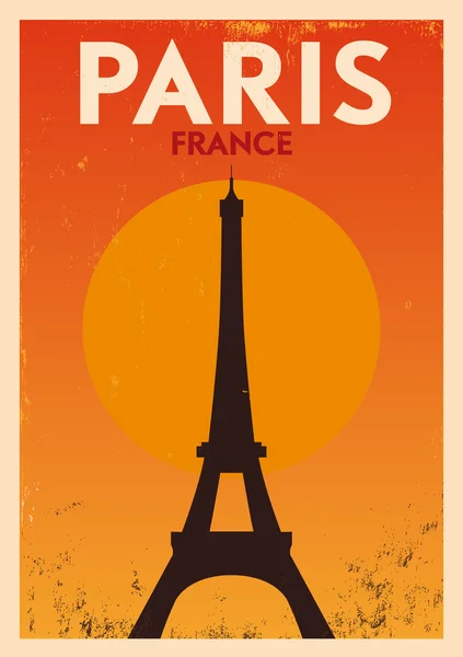 Typographic Paris City Poster Design — Stock Vector