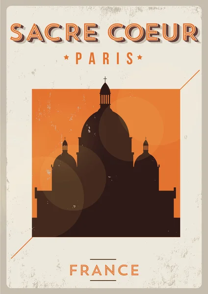 Typographic Paris City Poster Design — Stock Vector