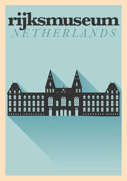 Τυπογραφικές αφίσα πόλη Άμστερνταμ — Διανυσματικό Αρχείο