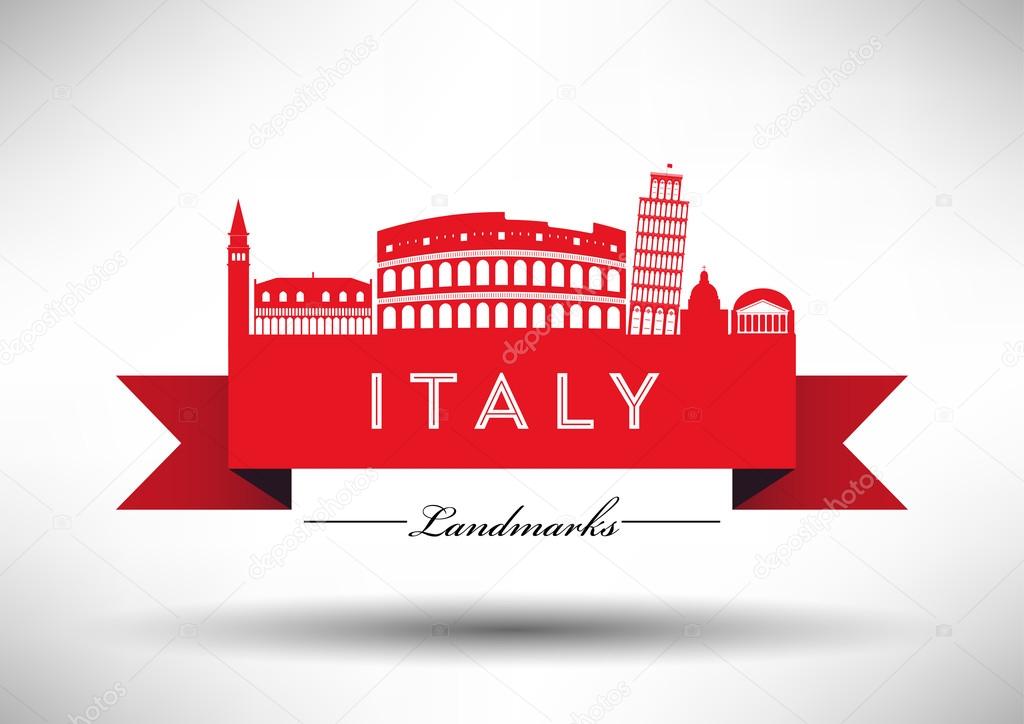Italian Landmark with Typographic Design