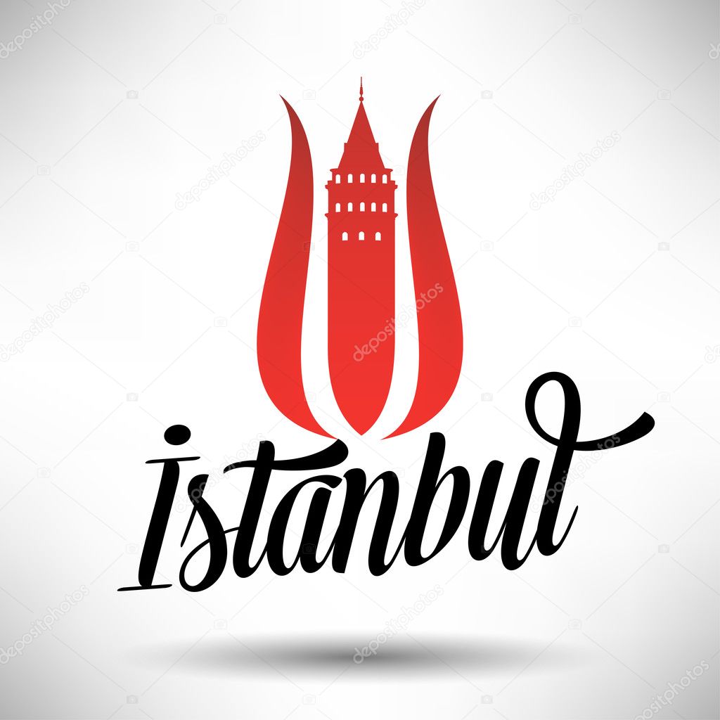 Istanbul Typography Design with Tulip